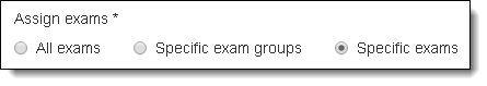 Assign specific exams to private access codes.